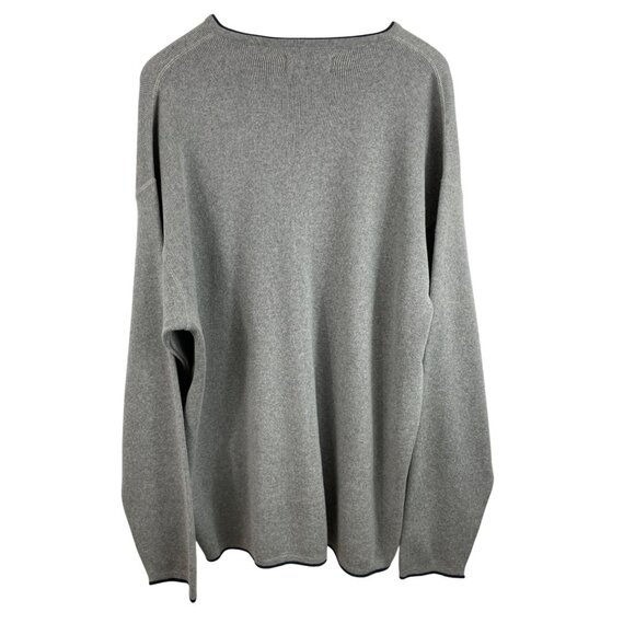 Northern Explorer Mens Large V-Neck Sweater Gray Knit Cotton - Picture 4 of 8